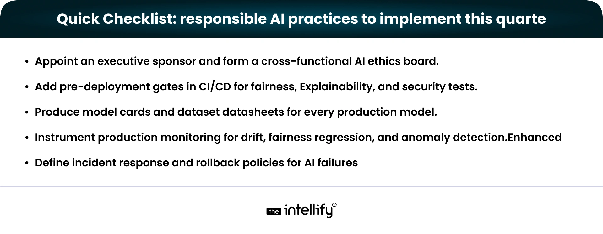 Quick checklist: responsible AI practices to implement this quarter